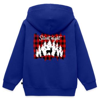 Silent Night Christmas Gift - Kids Premium Organic Zip-up Hoodie - royal blue - Back - AI Model Kid Male (0cm)
