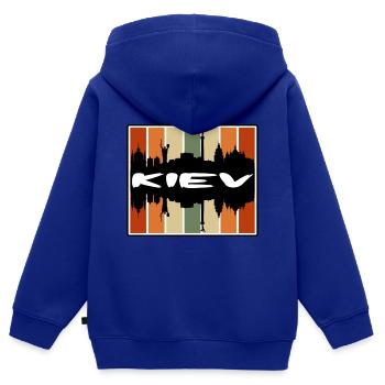 Kiew Ukraine Skyline Silhouette Reise Souvenir - Kinder Premium Organic Zip Hoodie - Royalblau - Hinten - AI Model Kid Male (0cm)