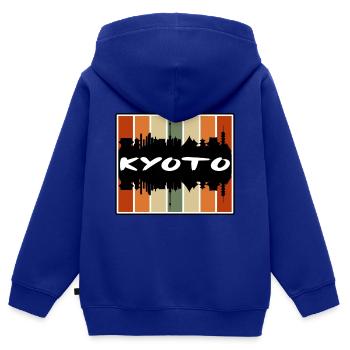 Kyoto Japan Skyline Silhouette Reise Souvenir - Kinder Premium Organic Zip Hoodie - Royalblau - Hinten - AI Model Kid Male (0cm)