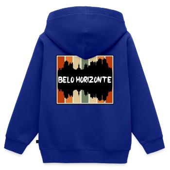 Belo Horizonte Brésil Skyline Silhouette Voyage So - Sweat Premium à capuche zippé enfant bio - bleu roi - Dos - AI Model Kid Male (0cm)
