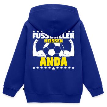 Anda - Die Besten Fußballer heißen Anda - Kinder Premium Organic Zip Hoodie - Royalblau - Hinten - AI Model Kid Male (0cm)