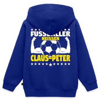 Die besten Fußballer heißen Claus-Peter - Kinder Premium Organic Zip Hoodie - Royalblau - Hinten - AI Model Kid Male (0cm)