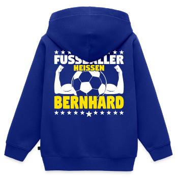 Bernhard - Die Besten Fußballer heißen Bernhard - Kinder Premium Organic Zip Hoodie - Royalblau - Hinten - AI Model Kid Male (0cm)