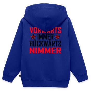 vorwärts immer - Kinder Premium Organic Zip Hoodie - Royalblau - Hinten - AI Model Kid Male (0cm)