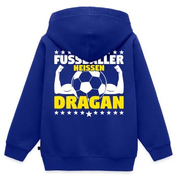 Die besten Fußballer heißen Dragan - Kinder Premium Organic Zip Hoodie - Royalblau - Hinten - AI Model Kid Male (0cm)