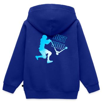 Freestyle Art Scooter - Kinder Premium Organic Zip Hoodie - Royalblau - Hinten - AI Model Kid Male (0cm)