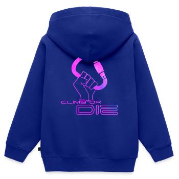 Klettern oder sterben! - Kinder Premium Organic Zip Hoodie - Royalblau - Hinten - AI Model Kid Male (0cm)