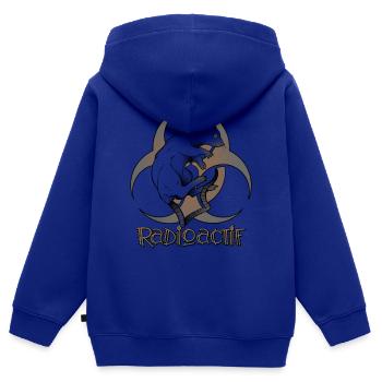 Radioactive - Funny pun - Kids Premium Organic Zip-up Hoodie - royal blue - Back - AI Model Kid Male (0cm)