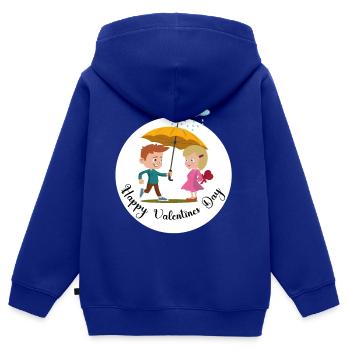 Mädchen Junge romantisch - Kinder Premium Organic Zip Hoodie - Royalblau - Hinten - AI Model Kid Male (0cm)