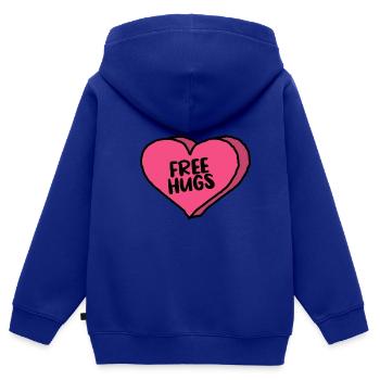free hugs - Kinder Premium Organic Zip Hoodie - Royalblau - Hinten - AI Model Kid Male (0cm)