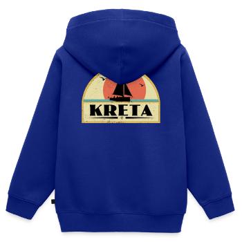 Kreta - Kinder Premium Organic Zip Hoodie - Royalblau - Hinten - AI Model Kid Male (0cm)