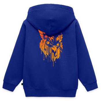Hibou circuit imprimé - Sweat Premium à capuche zippé enfant bio - bleu roi - Dos - AI Model Kid Male (0cm)