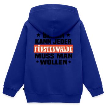 Fürstenwalde Spree - Kinder Premium Organic Zip Hoodie - Royalblau - Hinten - AI Model Kid Male (0cm)
