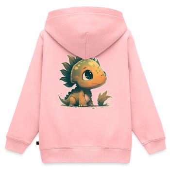 Small But Spunky Baby Dino - Kids Premium Organic Zip-up Hoodie - rose - Back - AI Model Kid Female (0cm)