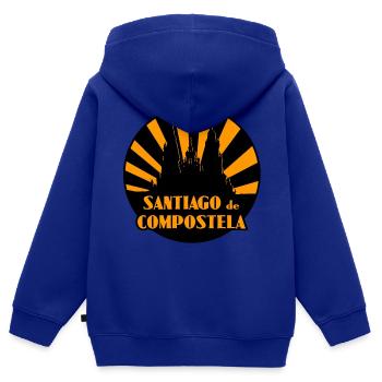 santiago de compostela - Kinder Premium Organic Zip Hoodie - Royalblau - Hinten - AI Model Kid Male (0cm)