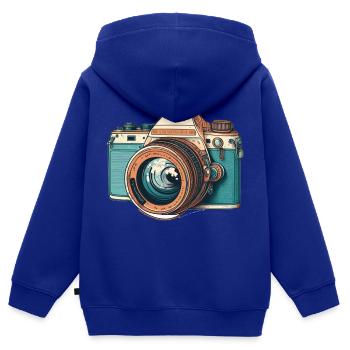 Retro-Kamera - Kinder Premium Organic Zip Hoodie - Royalblau - Hinten - AI Model Kid Male (0cm)