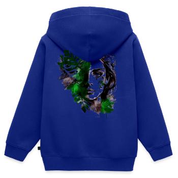 Wunderschöne Pflanzen Lady als Ink Skizze - Kinder Premium Organic Zip Hoodie - Royalblau - Hinten - AI Model Kid Male (0cm)