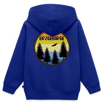 Erzgebirge - Kinder Premium Organic Zip Hoodie - Royalblau - Hinten - AI Model Kid Male (0cm)