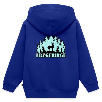 Erzgebirge - Kinder Premium Organic Zip Hoodie - Royalblau - Hinten - AI Model Kid Male (0cm)