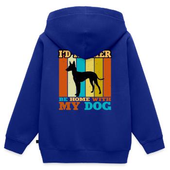 Cirneco Dell Ätna Hundeliebe Silhouette Retro Sonnenuntergang - Kinder Premium Organic Zip Hoodie - Royalblau - Hinten - AI Model Kid Male (0cm)