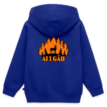 Allgäu - Kinder Premium Organic Zip Hoodie - Royalblau - Hinten - AI Model Kid Male (0cm)
