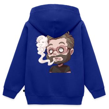 KO Manny - Kinder Premium Organic Zip Hoodie - Royalblau - Hinten - AI Model Kid Male (0cm)