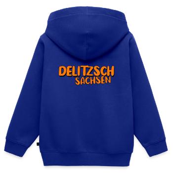 Delitzsch sachsen - Kinder Premium Organic Zip Hoodie - Royalblau - Hinten - AI Model Kid Male (0cm)
