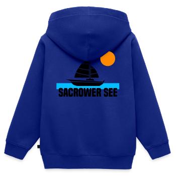 Sacrower See - Kinder Premium Organic Zip Hoodie - Royalblau - Hinten - AI Model Kid Male (0cm)
