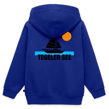 Tegeler See - Kinder Premium Organic Zip Hoodie - Royalblau - Hinten - AI Model Kid Male (0cm)