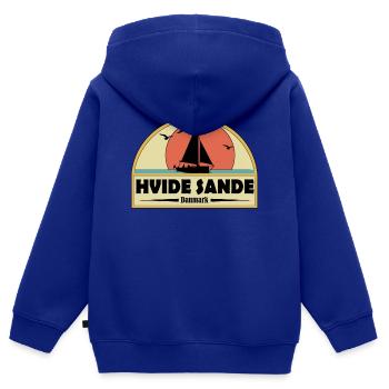Hvide Sande Dänemark - Kinder Premium Organic Zip Hoodie - Royalblau - Hinten - AI Model Kid Male (0cm)