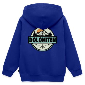 Dolomiten - Kinder Premium Organic Zip Hoodie - Royalblau - Hinten - AI Model Kid Male (0cm)