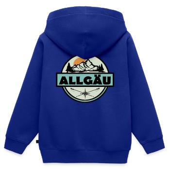 Allgäu - Kinder Premium Organic Zip Hoodie - Royalblau - Hinten - AI Model Kid Male (0cm)