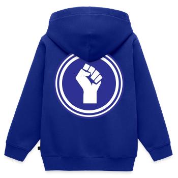 Hand Fist - Kids Premium Organic Zip-up Hoodie - royal blue - Back - AI Model Kid Male (0cm)