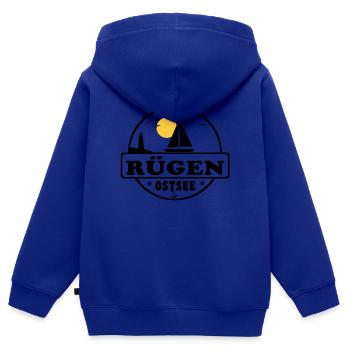 Rügen - Kinder Premium Organic Zip Hoodie - Royalblau - Hinten - AI Model Kid Male (0cm)