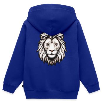 Löwen Brüllen - Kinder Premium Organic Zip Hoodie - Royalblau - Hinten - AI Model Kid Male (0cm)