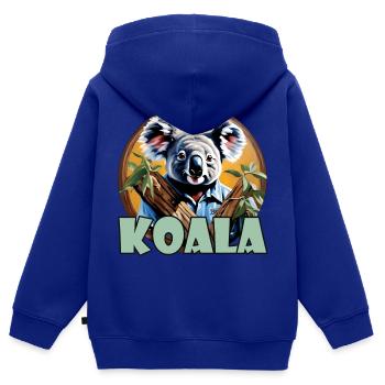 Koala / Tierwelt / Eukalyptus / Baumbewohner / Zoo - Kinder Premium Organic Zip Hoodie - Royalblau - Hinten - AI Model Kid Male (0cm)
