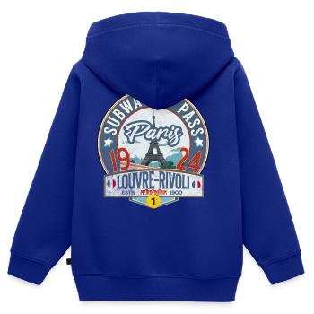 Pariser U-Bahn VIP-Pass Louvre Rivoli Station - Kinder Premium Organic Zip Hoodie - Royalblau - Hinten - AI Model Kid Male (0cm)