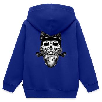 Hardcore Biker - Kids Premium Organic Zip-up Hoodie - royal blue - Back - AI Model Kid Male (0cm)