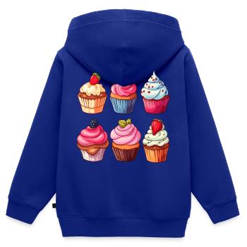 Cupcakes Cupcake Süßigkeiten Backwaren - Kinder Premium Organic Zip Hoodie - Royalblau - Hinten - AI Model Kid Male (0cm)