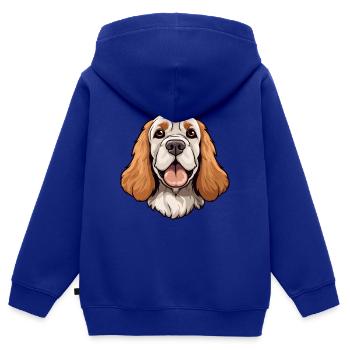 Clumber Spaniel Dog Breed Cartoon Kawaii Illustrat - Kids Premium Organic Zip-up Hoodie - royal blue - Back - AI Model Kid Male (0cm)