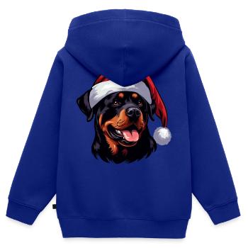 Rottweiler The Santa Claus - Kids Premium Organic Zip-up Hoodie - royal blue - Back - AI Model Kid Male (0cm)