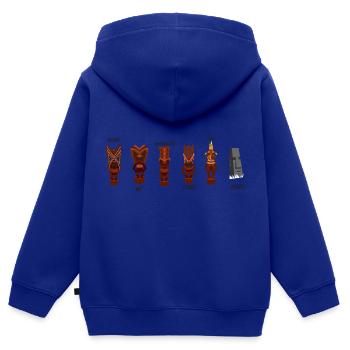 Dieux Tiki - Sweat Premium à capuche zippé enfant bio - bleu roi - Dos - AI Model Kid Male (0cm)