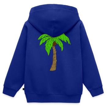 palme - Kinder Premium Organic Zip Hoodie - Royalblau - Hinten - AI Model Kid Male (0cm)