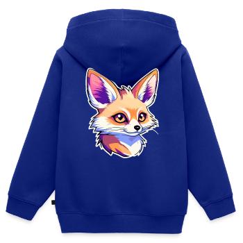 Dessin de Fennec renard du désert - Sweat Premium à capuche zippé enfant bio - bleu roi - Dos - AI Model Kid Male (0cm)