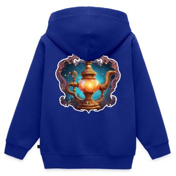 Wunderlampe / Wünsche /Orient / Wunder / Genie - Kinder Premium Organic Zip Hoodie - Royalblau - Hinten - AI Model Kid Male (0cm)
