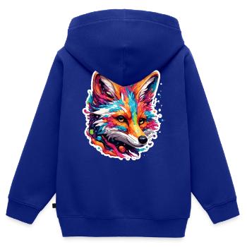 Fuchs / Tier / Pelz / Wald / jagen / Fuchsbau - Kinder Premium Organic Zip Hoodie - Royalblau - Hinten - AI Model Kid Male (0cm)