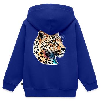 Leopard / Gepard / Tier / Animal Print / Muster - Kinder Premium Organic Zip Hoodie - Royalblau - Hinten - AI Model Kid Male (0cm)