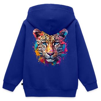 Leopard / Gepard / Tier / Animal Print / Muster - Kinder Premium Organic Zip Hoodie - Royalblau - Hinten - AI Model Kid Male (0cm)