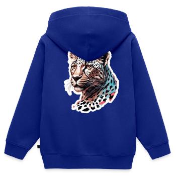 Leopard / Gepard / Tier / Animal Print / Muster - Kinder Premium Organic Zip Hoodie - Royalblau - Hinten - AI Model Kid Male (0cm)