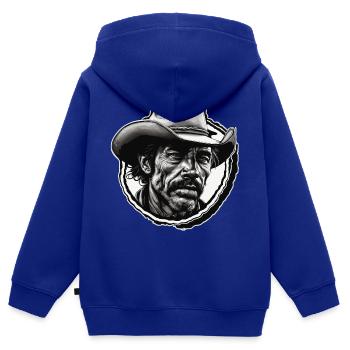 Cowboy / Wilde Westen / Wüste / Lasso / Rodeo - Kinder Premium Organic Zip Hoodie - Royalblau - Hinten - AI Model Kid Male (0cm)